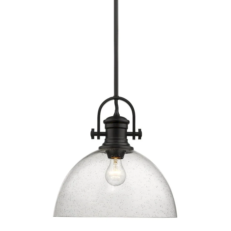 Carbon Loft Barton 1-light Pendant with Seeded Glass