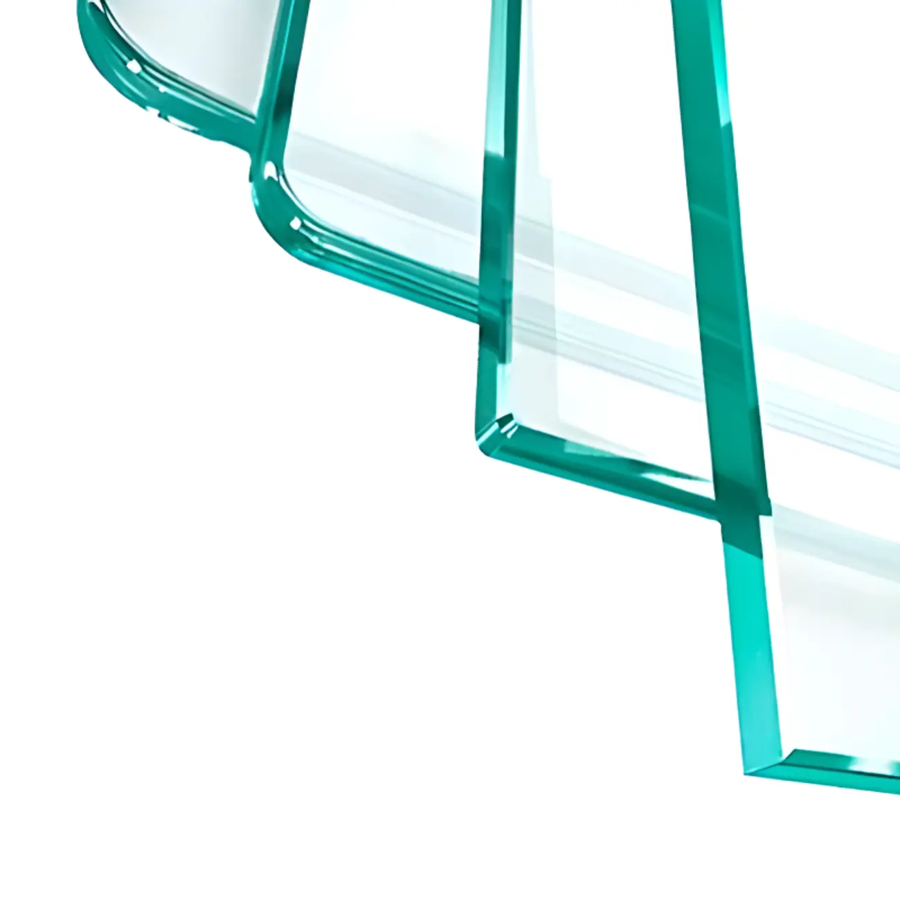 Modern Black Clear Glass LED Adjustable Display Cabinet