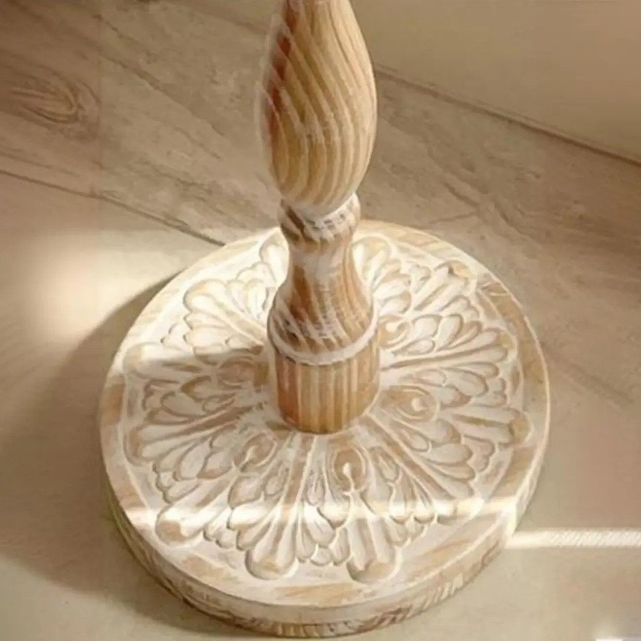 Living Room Retro Round Light Wood End Table