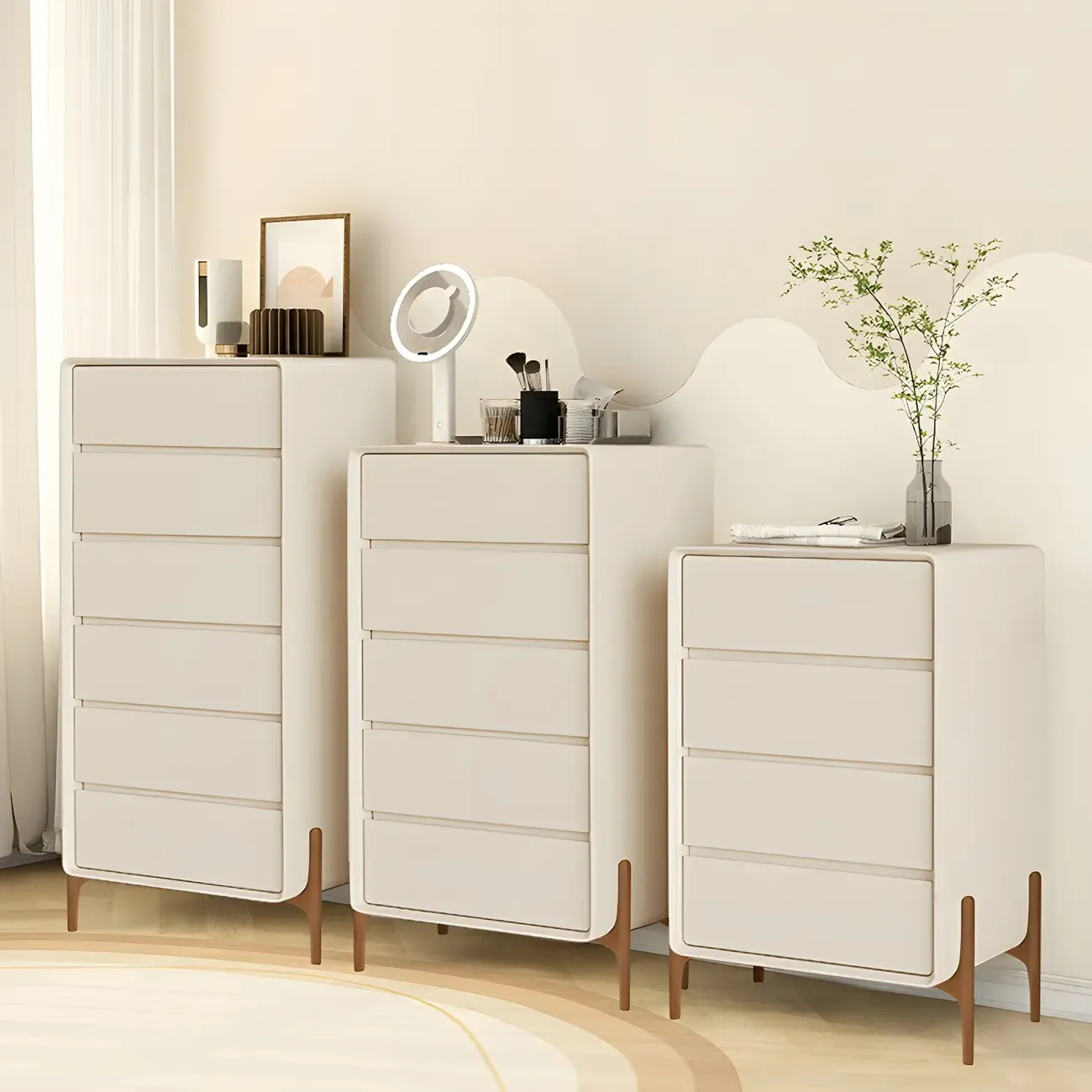 Modern Vertical Solid Wood Soft-Close Storage Chest
