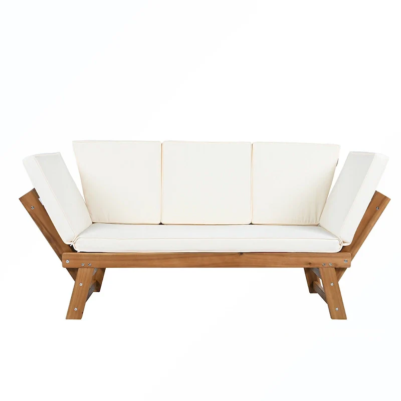 Patio Adjustable Patio Wooden Daybed Sofa