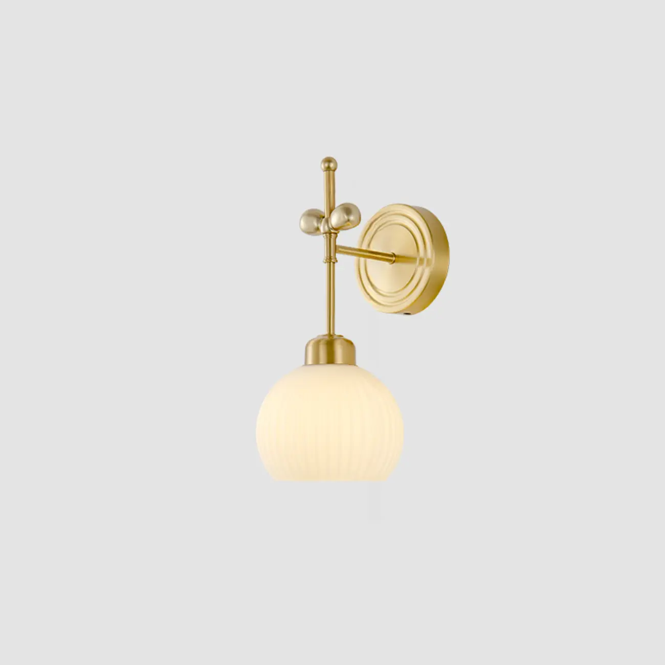 Modern White Bowl Glass Single Golden Wall Lamp