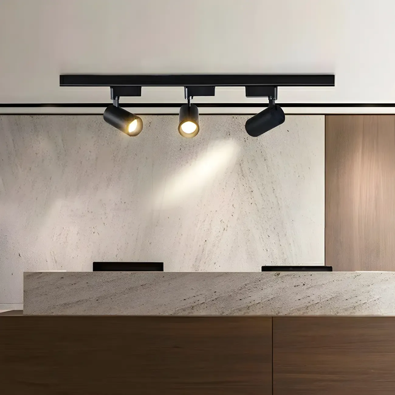 Simple 3-Light Cylinder Metal Black LED Track Light