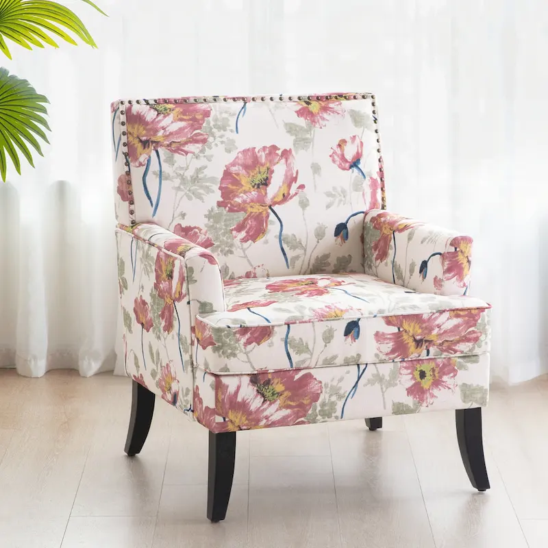 Armchair Accent Chairs with Nailhead Trim Set of 2