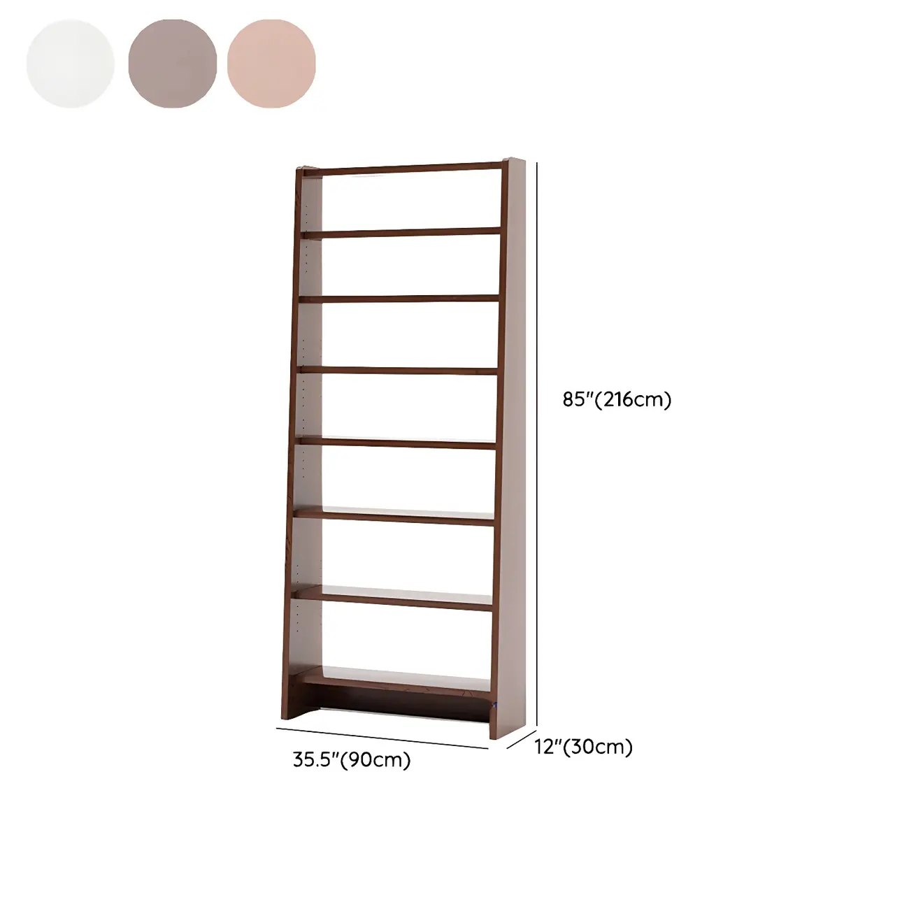 Tall Modern White Wooden Open Vertical Bookcase