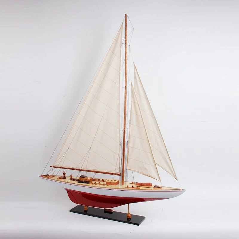 Endeavour Painted Large Sailboat Schooner Yacht Model