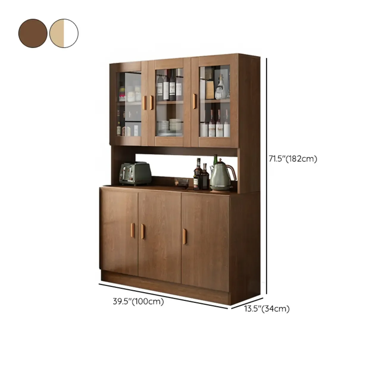 Modern Wooden Sideboard with Cabinets & Shelves