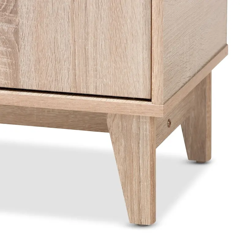 Mid-Century Two-Tone Shoe Cabinet with Drawer