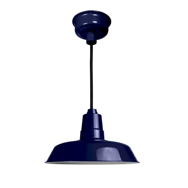 18  Vintage LED Pendant Light in Cobalt Blue