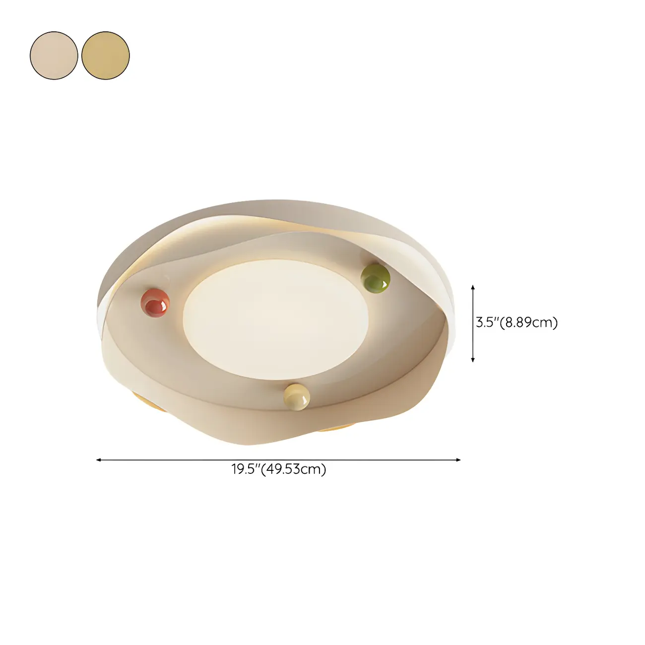 White Round Chic LED Dimmable Flush Mount Ceiling Light