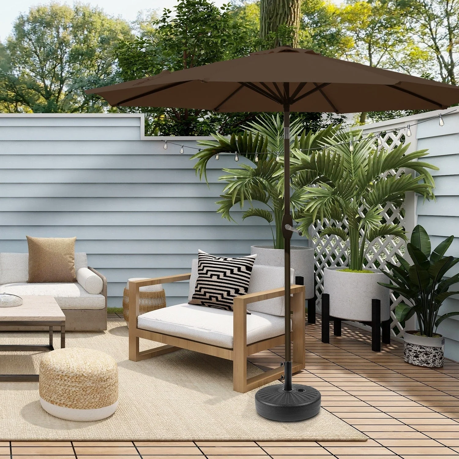 Holme 9-foot Patio Umbrella and Base Stand