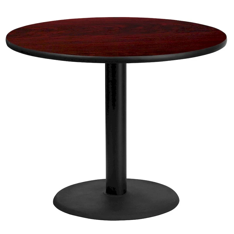 36 Round Laminate Table Top with 24 Round Table Height Base - 36W x 36D x 31.125H - 36W x 36D x 31.125H