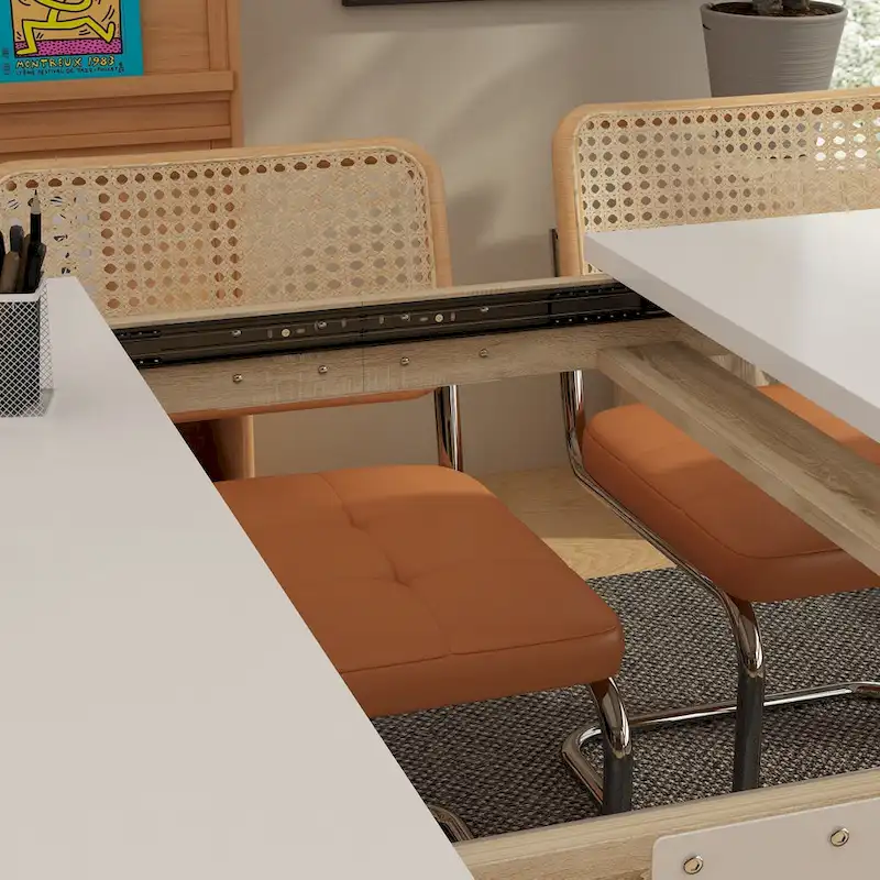 Modern Dining Table 4-6 People Kitchen Dining Room Table Extendable