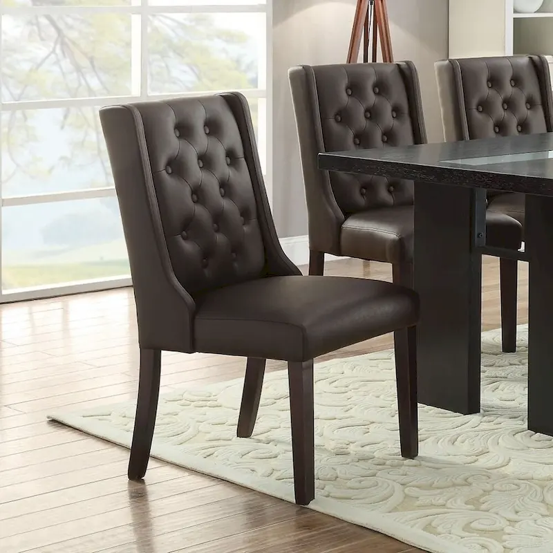 Modern Faux Leather Tufted Dining Chair,Set of 2