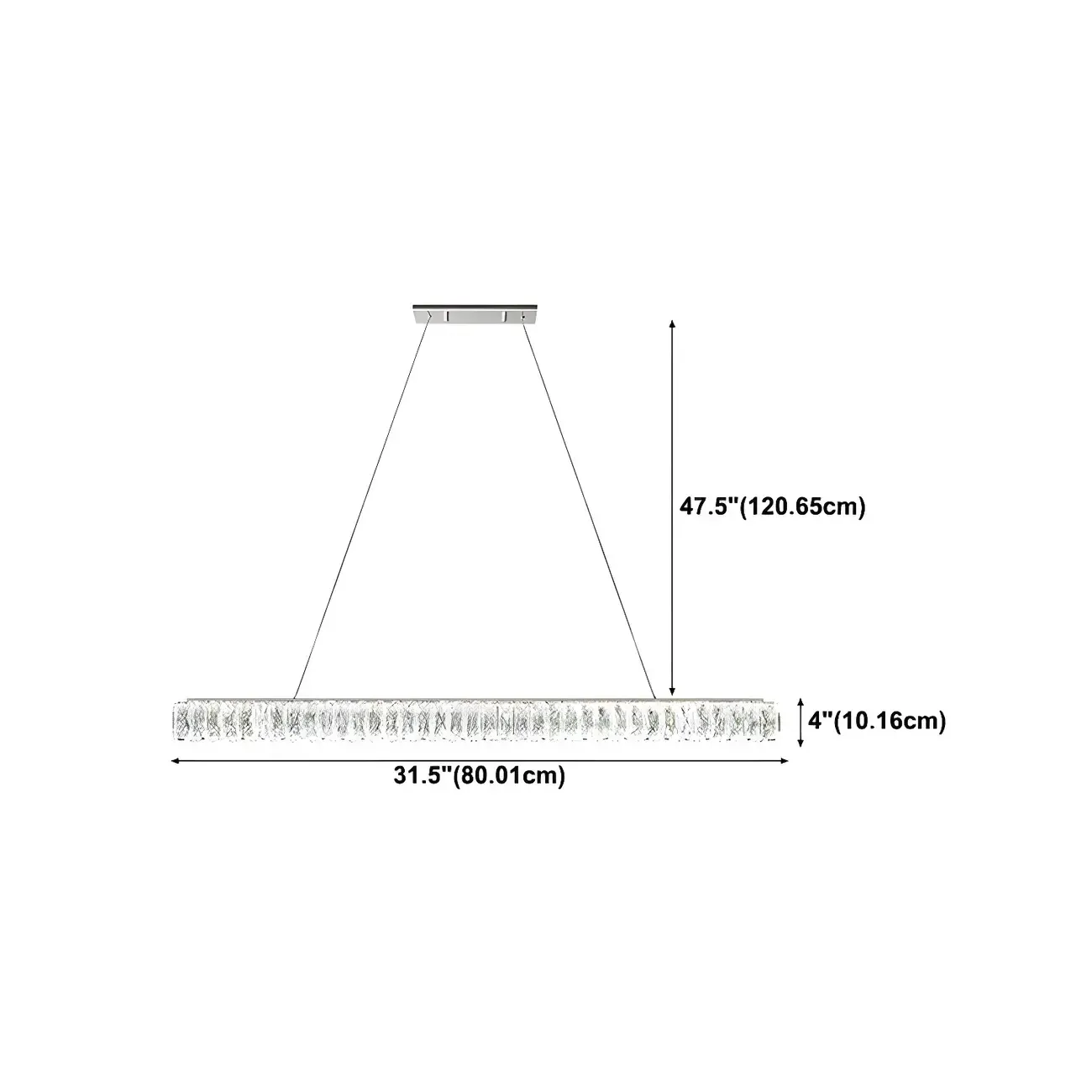 Trendy Modern Crystal Linear Pendant Light