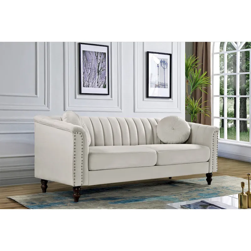 Hills Tufted Back Nailhead 75.2 Sofa