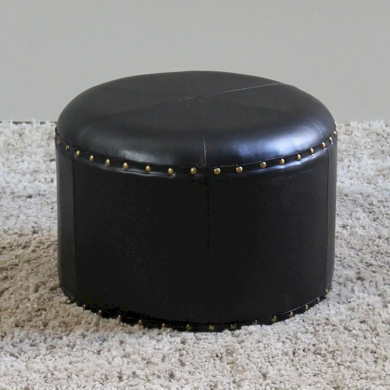International Caravan Carmel Round Ottoman Stool