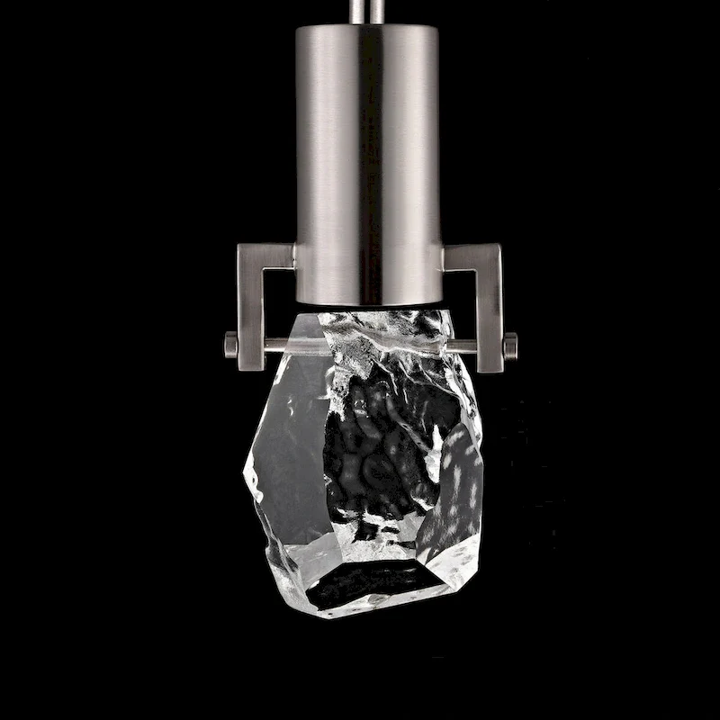 WINGBO 1-Light Modern Crystal Pendant Light Fixture Height Adjustable Hanging Light