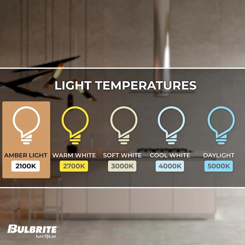 Bulbrite LED Filament Pack of (4) 5 Watt Dimmable 11 Inch T9 Light Bulb with Antique Glass Finish and Medium (E26) Base