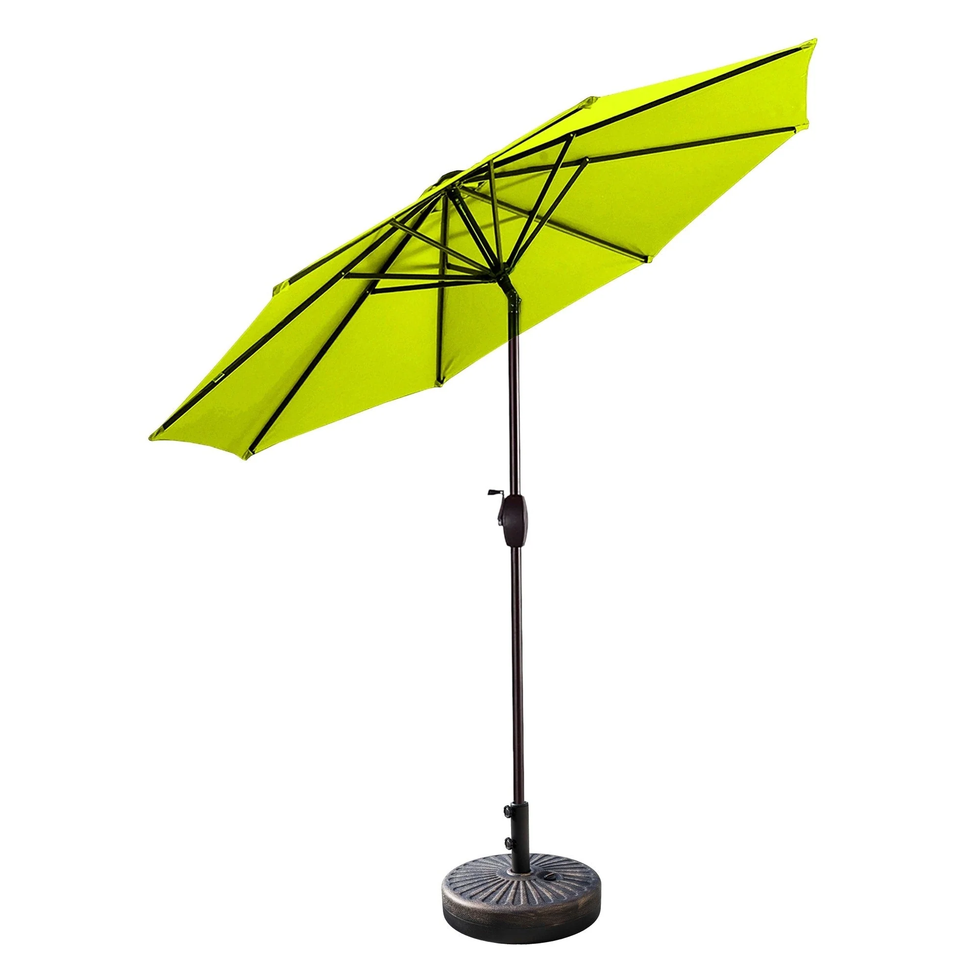 Lopes 9-foot Patio Umbrella with Bronze Finish Base Weight Stand Included