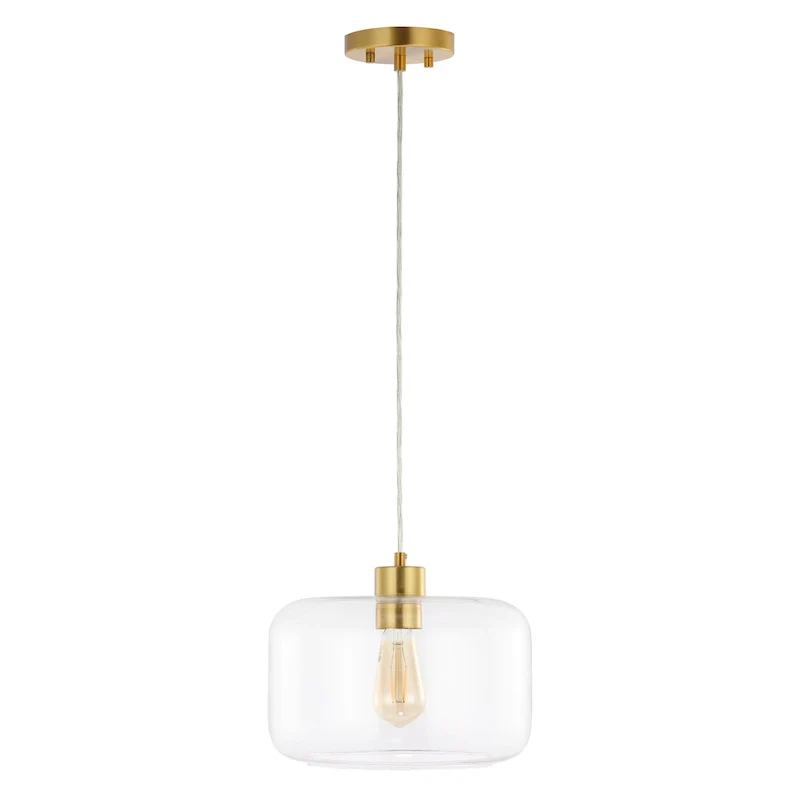 SAFAVIEH Lighting Dashurie 11-inch Pendant - 11  W x 11  D x 11-83  H - Gold/Clear - 11Wx11Dx83H