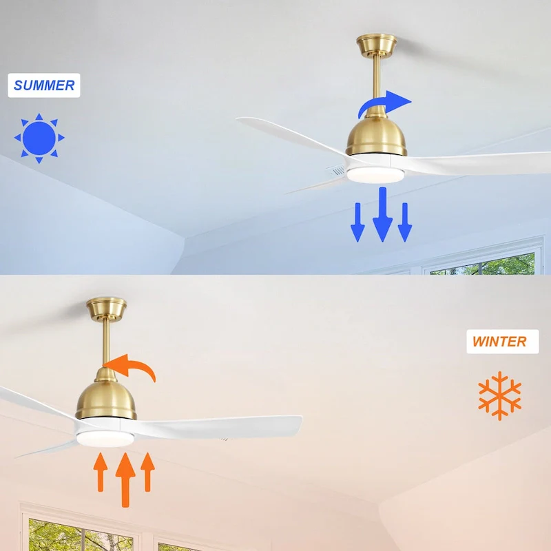54  Smart Ceiling Fans with Lights and Remote High CFM Bedroom Quiet Fan APP Control - 54 inch