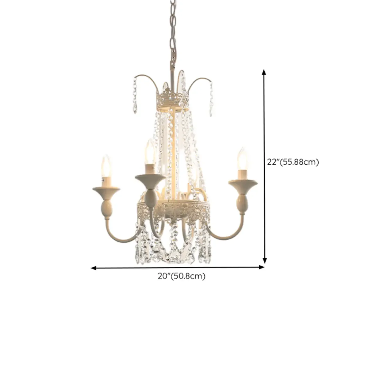 Modern Chalk Candelabra Metal Crystal Chandelier