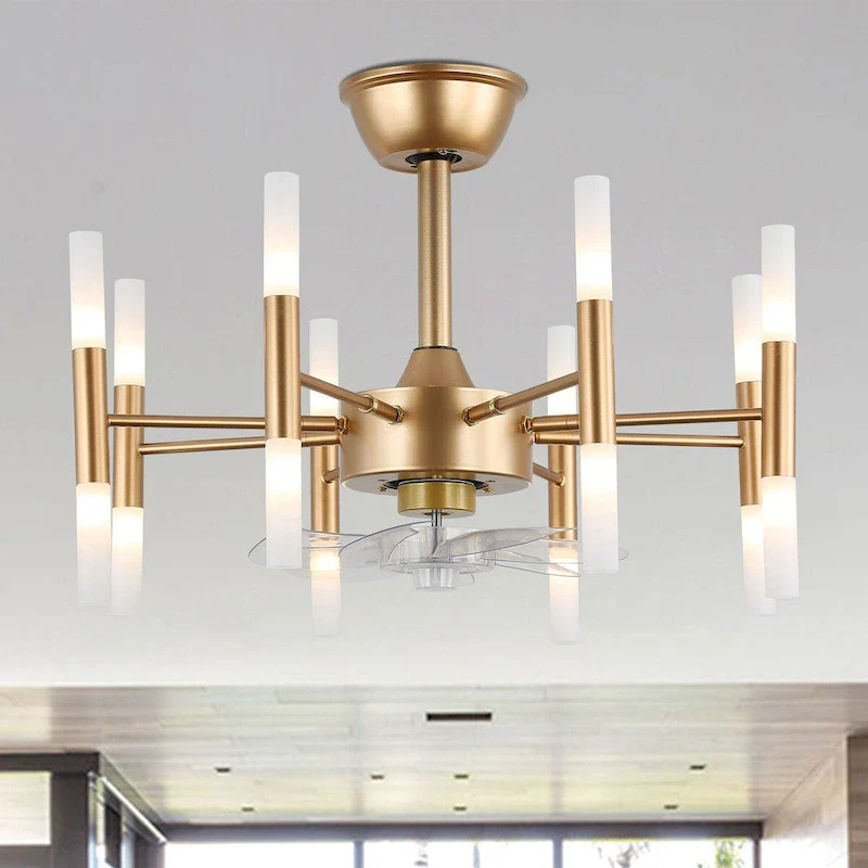 Oaks Aura Farrel 23 in.Indoor French Gold Luxury Ceiling Fan with Lights, 6-Speed Reversible Quiet DC Motor Ceiling Fan w/Remote