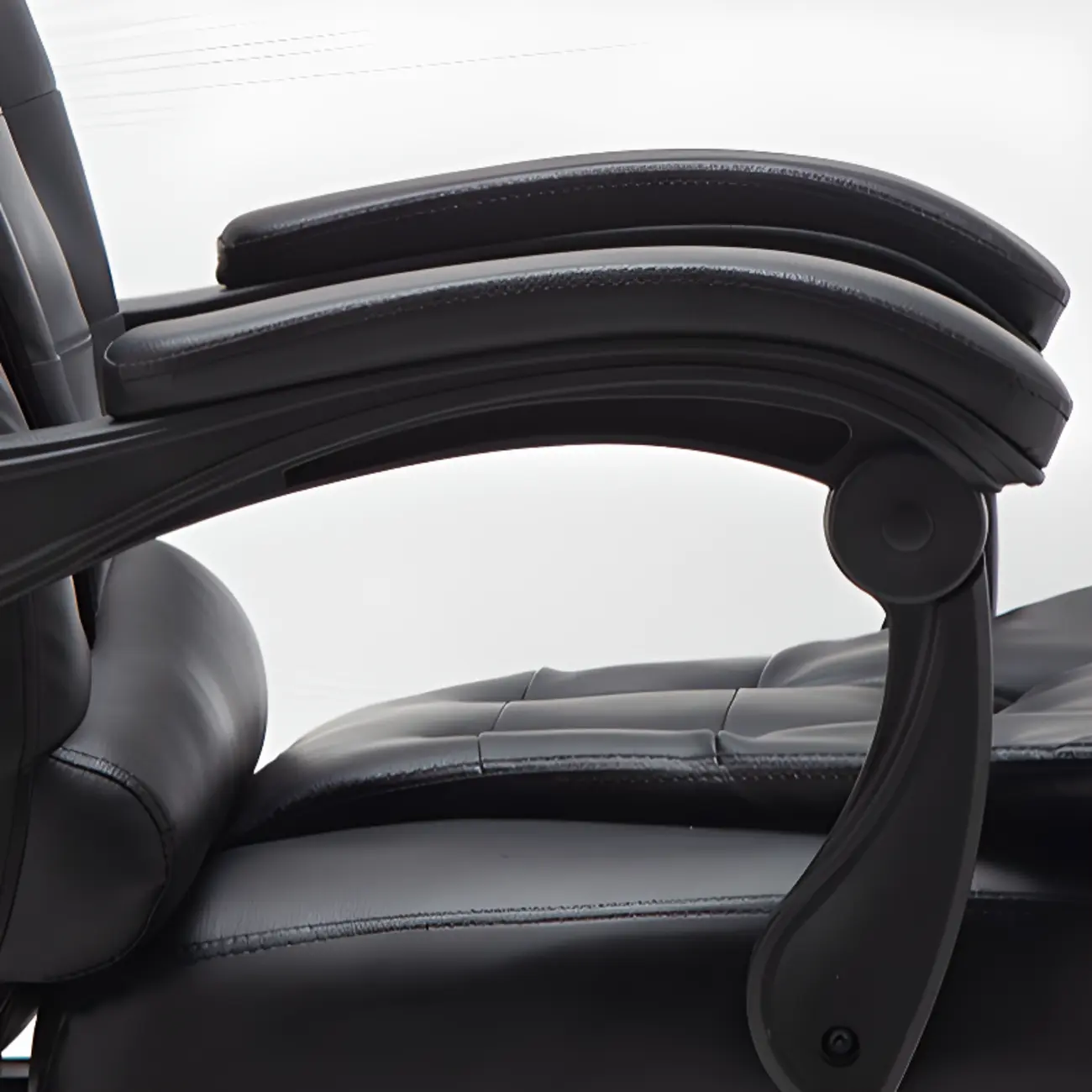 Executive Ergonomic Black Leather Swivel Reclining Office Chair