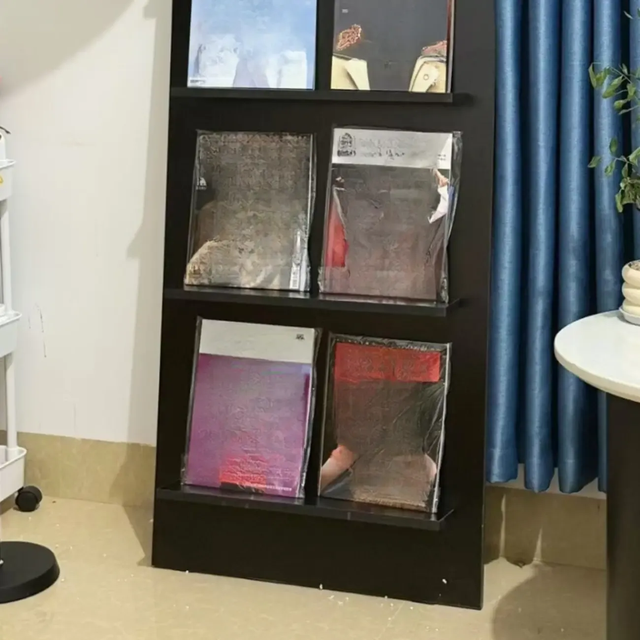 Modern Small Display Vertical Laminate Wood Bookcase