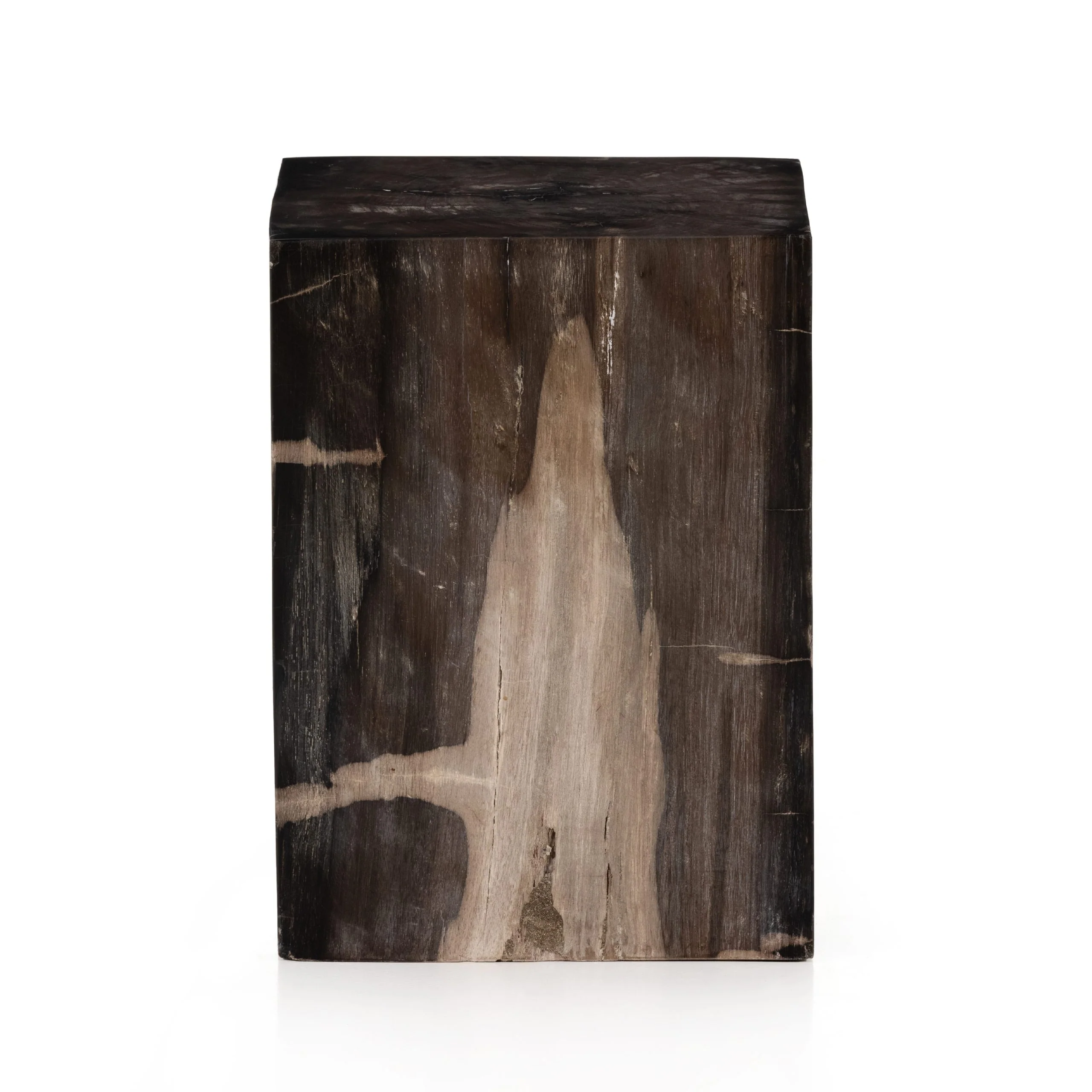 BUCK END TABLE-DARK PETRIFIED WOOD