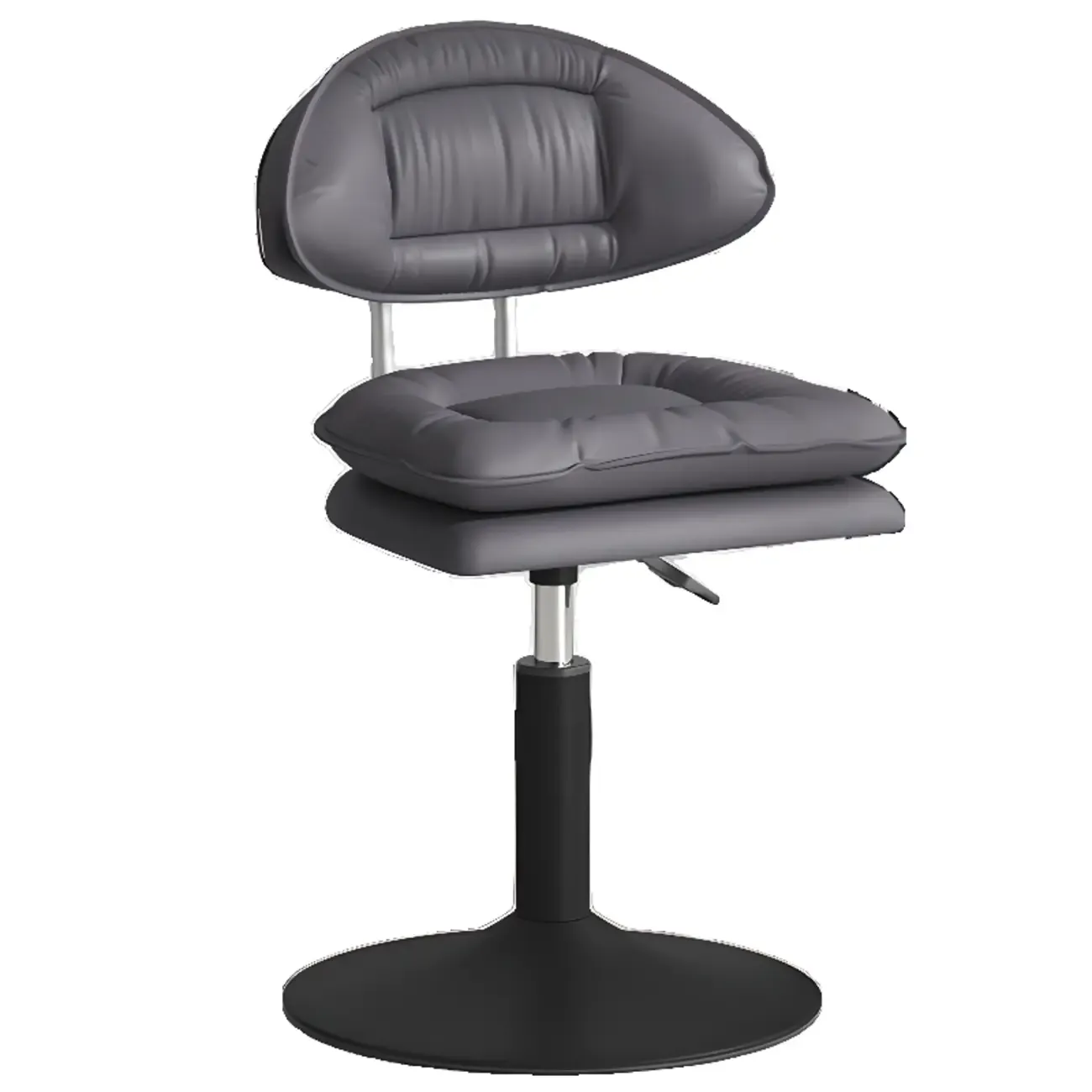 Modern Low Back Bar Chair Adjustable Swivel PU Leather