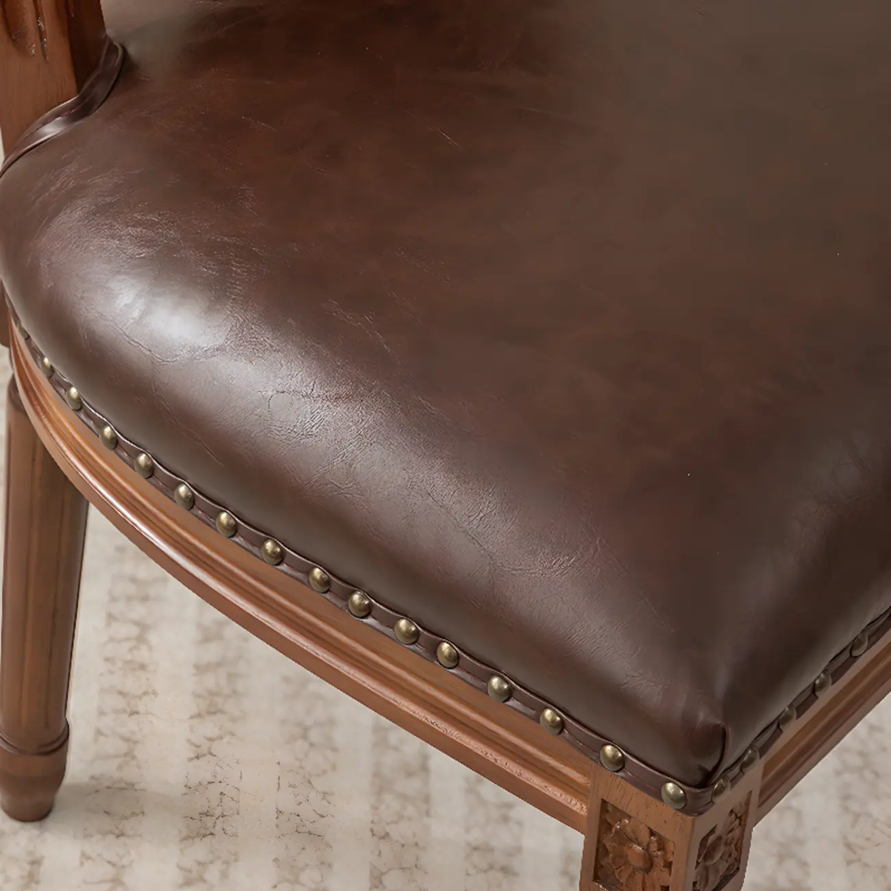 Mid Century Modern Solid Back Armless Wooden Dining Chairs