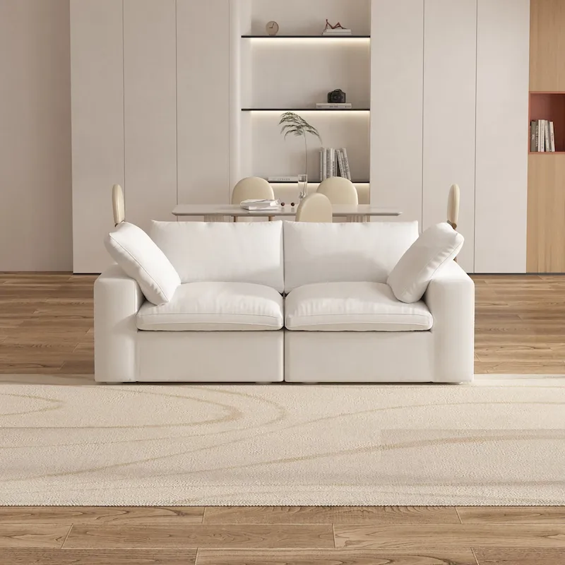 80   Linen Upholstered Loveseat Sofa Sectional Couch