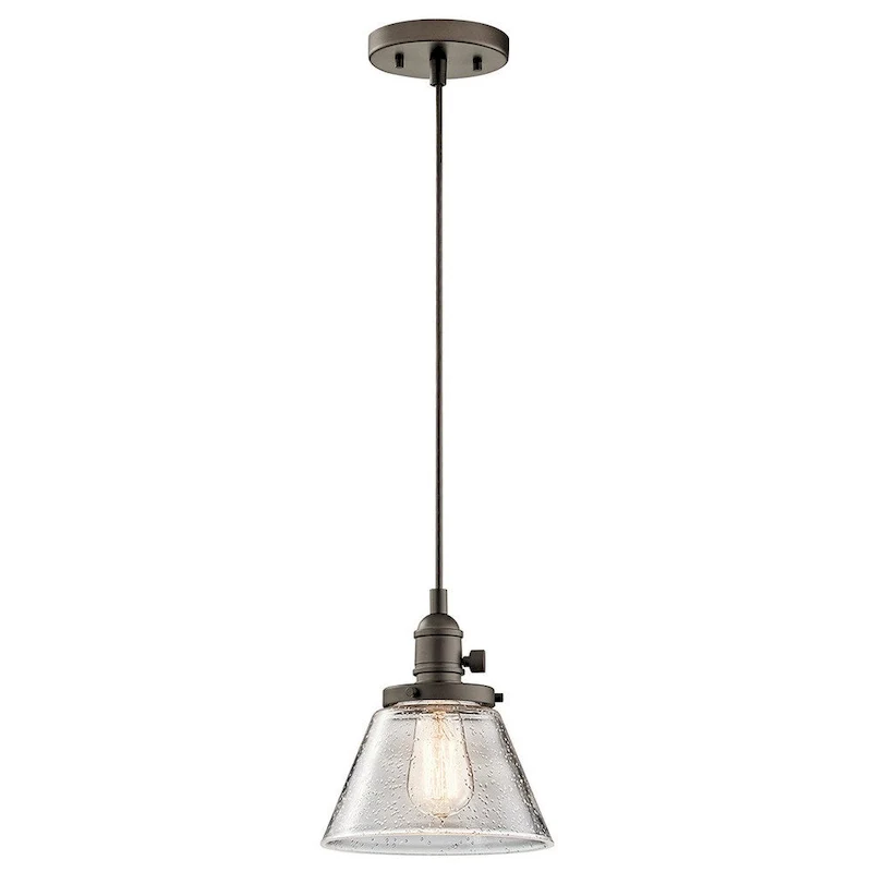 Kichler Lighting Avery 1-light Bronze Flared Glass Mini Pendant