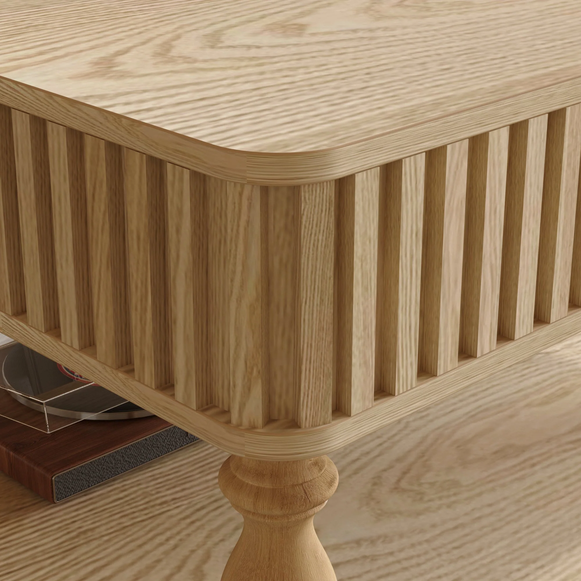 Walker Edison | Lift-Top Elevated Traditional Fluted Coffee Table
