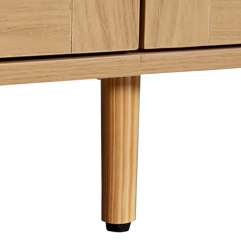 Modern Farmhouse Media Console with Solid Wood Legs