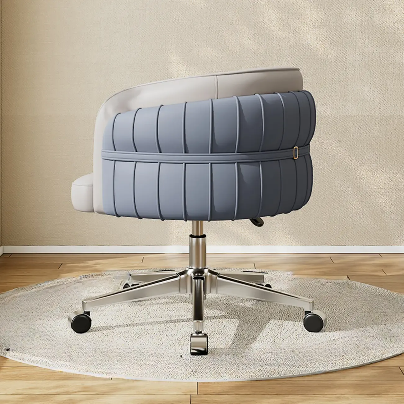 Modern Leather Low Back Ergonomic Office Chair with Wheels