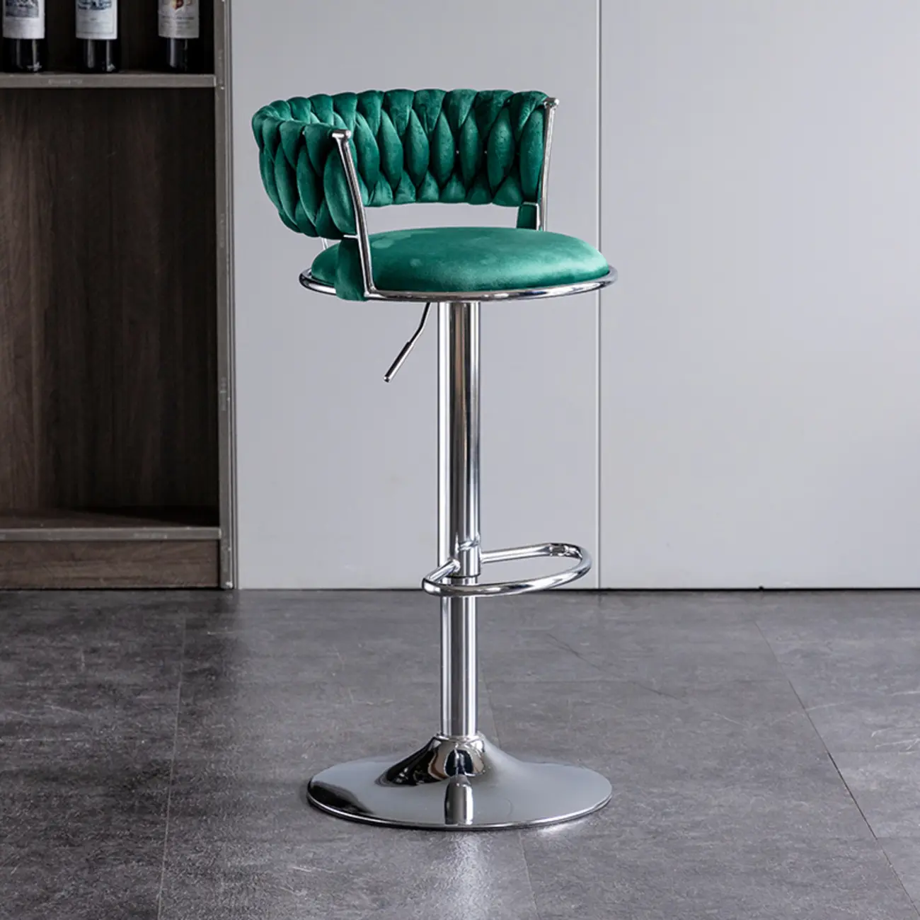 Modern Velvet Swivel Adjustable Bar Stools