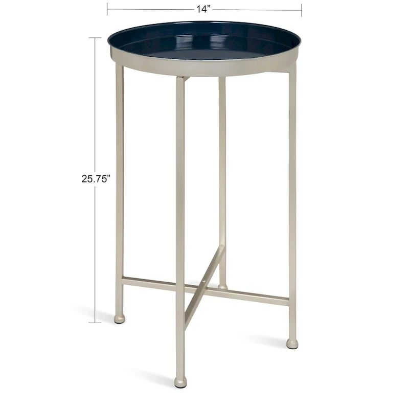 Kate and Laurel Celia Round Metal Foldable Tray Table - 14x14x25.75