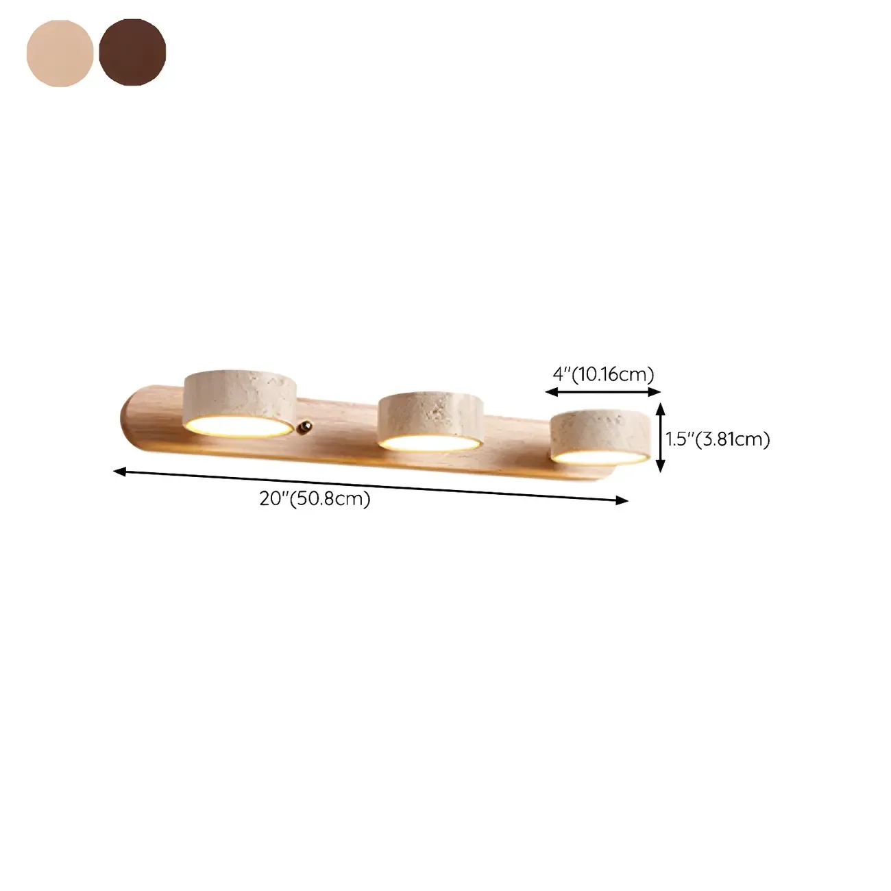 Modern White Stone Circular Multi-Light LED Vanity Light