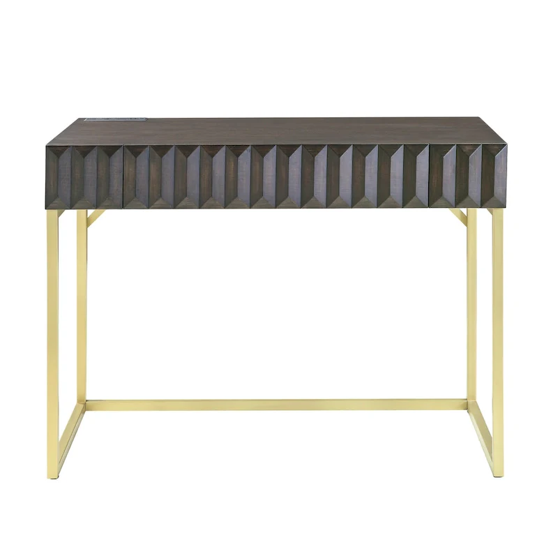 Bird Modern 42-inch Metal Computer Desk with USBs by Furniture of America
