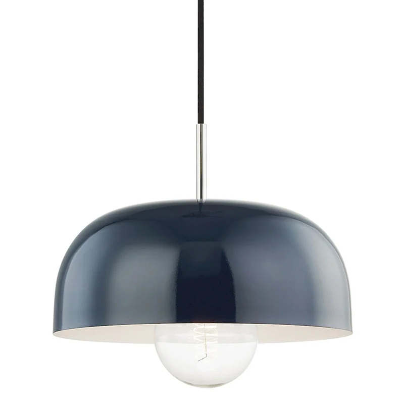 Mitzi by Hudson Valley Avery 1-light Polished Nickel Large Pendant, Navy Metal