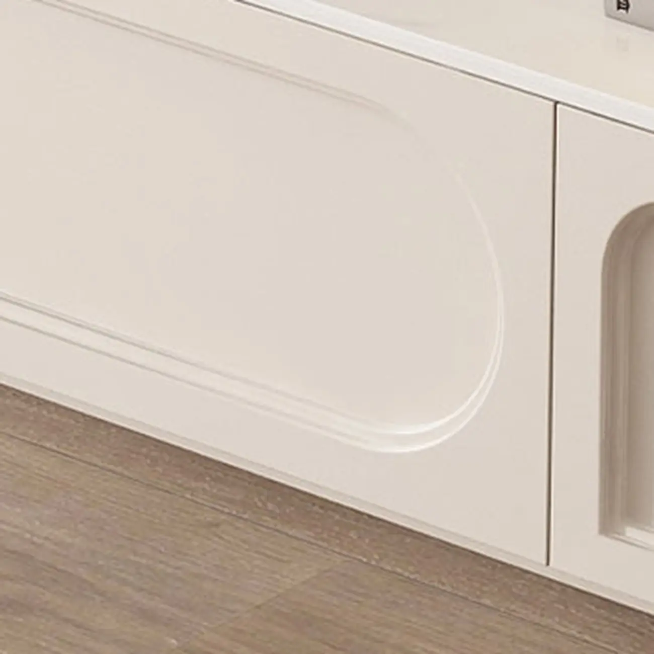 White Modern Long Wooden TV Stand with Drawers