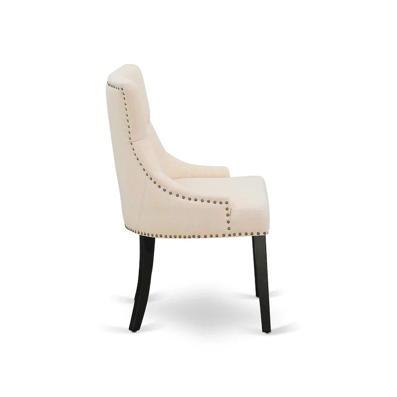 East West Furniture 11 Piece Dining Table Set- a Kitchen Table and 10 Linen Fabric Parson Chairs(Finish Options)