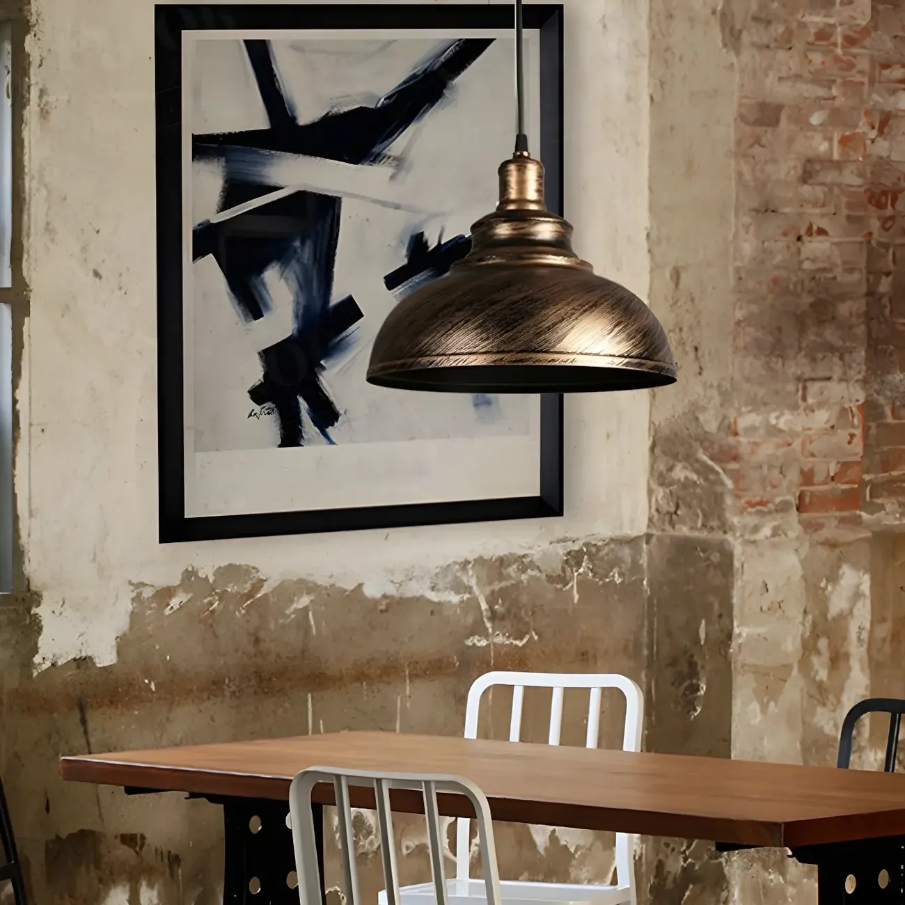 HomeyFad Industrial Warehouse Style Metal Hanging Kitchen Pendant Light