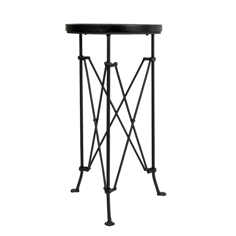 Round Metal Side Table with Claw Feet