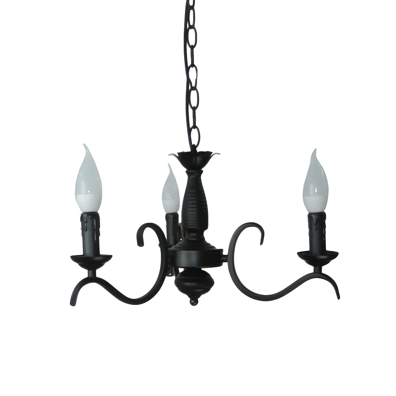 Industrial Black Metal Candelabra Chandelier