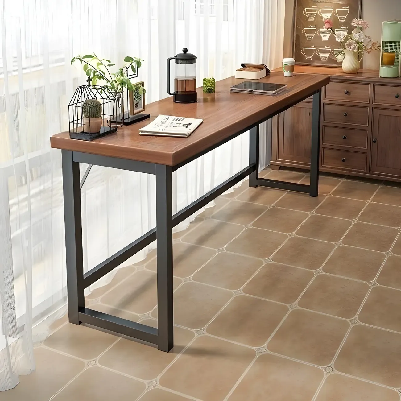 Modern Manufactured Wood Pub Table and Backless Stools Sets