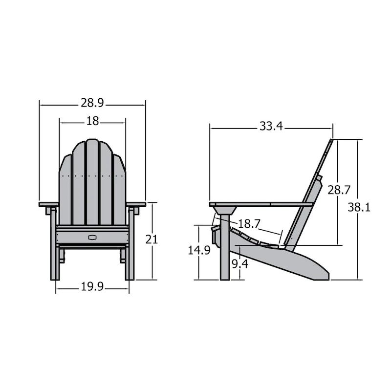 ELK OUTDOORS Essential Eco-Friendly Adirondack Chair